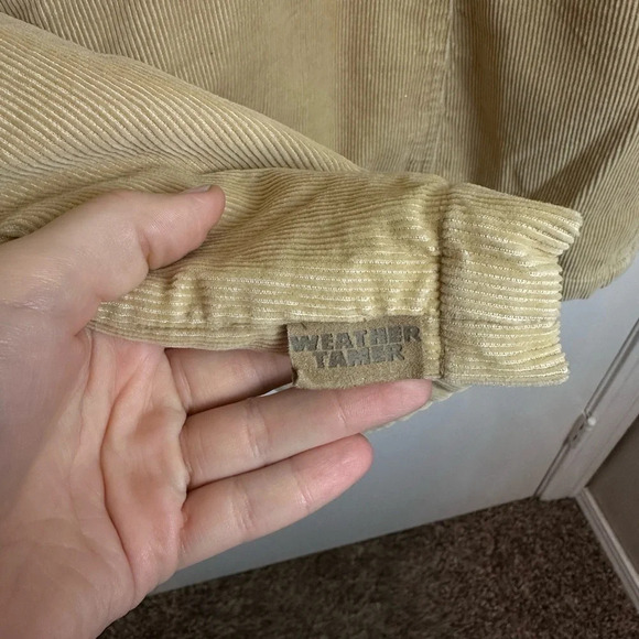 corduroy Beige Women’s Weather Tamer snap button jacket size large - Picture 5 of 12